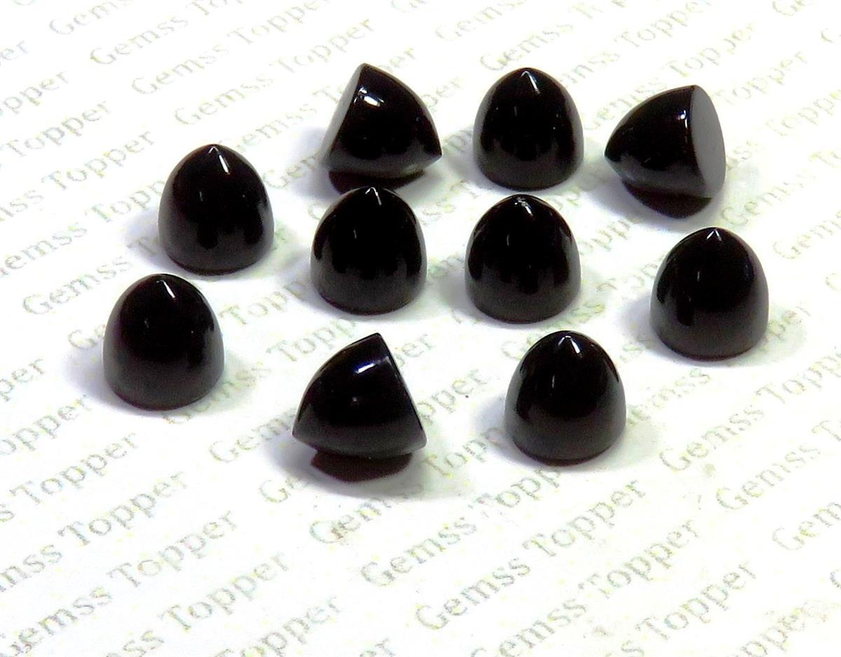 Black Spinel 10x10 mm Bullet Cabochon